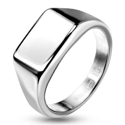 Stainless Steel Wide Square Flat Top Ring