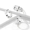 Stainless Steel CZ Double Sideways Split Cross Ring