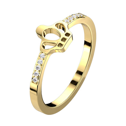 Gold crown stainless steel ring