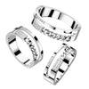 Stainless Steel Pave CZ Double Line With Chain Ring