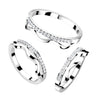 Stainless Steel Pave CZ With Wavy Line Ring