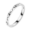 Stainless Steel Criss Cross Grooved Band Ring