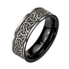 Celtic Trinity knot black stainless steel ring