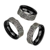 Celtic Trinity knot black stainless steel ring