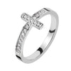 Stainless Steel CZ Cross Ring