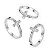 Stainless Steel CZ Cross Ring