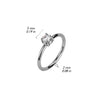 Stainless Steel Round CZ Prong Set on Round Band Ring