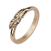 Stainless Steel Rose Gold Leaf With CZ Ring