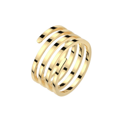 Stainless Steel Gold Spiral Coil Ring