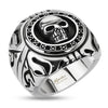 Stainless Steel Skull Shield Wide Cast Ring