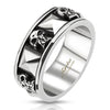 Stainless Steel Skull and Pyramid Combination Cast Band Ring