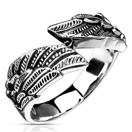 Angle wing stainless steel ring