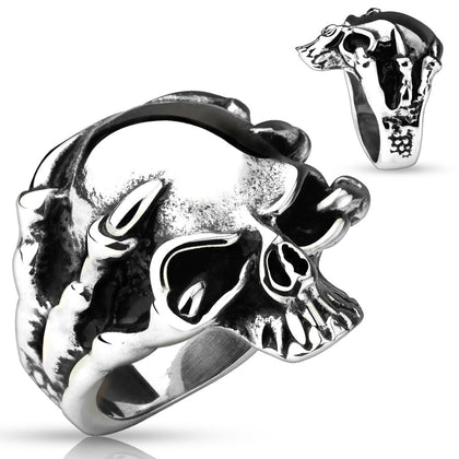 Dragon Claw Skull Cast Ring 316L Stainless Steel