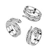 Stainless steel wrap around snake ring