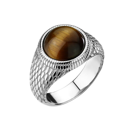 Tiger Eye stainless steel ring