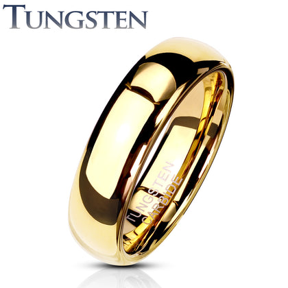 Tungsten Gold Classic Dome Wedding Band Ring