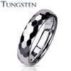 Tungsten Faceted Dome Band Ring