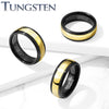 Tungsten Gold Center Black Ring