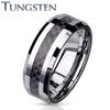 Tungsten Carbon Fiber Center Beveled Edges Ring