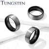 Tungsten Brushed Dome Surface Black PVD Inside Ring