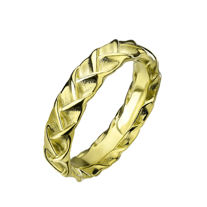Gold braided stainless steel ring