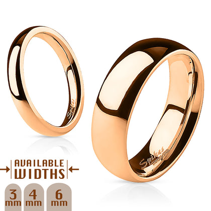 Stainless Steel Rose Gold PVD Simple Rounded Band Ring