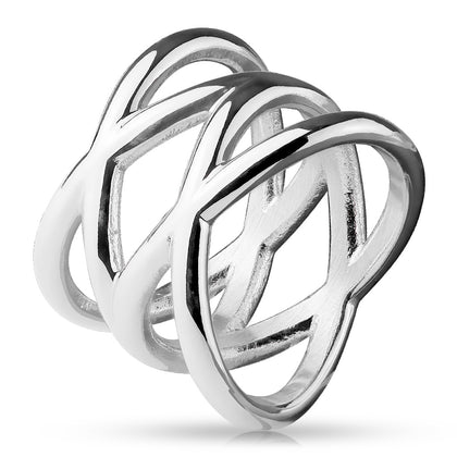 Double X stainless steel ring