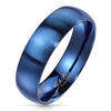 Stainless Steel Blue Matte Finish Surface and Shiny Polished Sides Ring