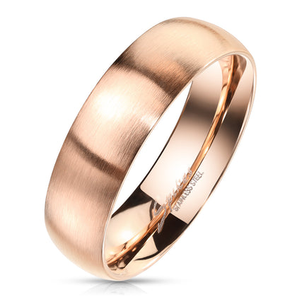 rose gold stainless steel ring matte