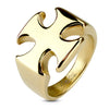 Stainless Steel Gold Iron Cross Ring