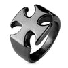 Stainless Steel Black Iron Cross Ring