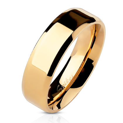 flat rose gold stainless steel ring