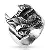 Biker eagle stainless steel ring