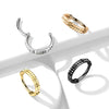 316L Surgical Steel Pyramid Cut Hinged Clicker Hoop