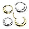 316L Surgical Steel Gold PVD  Thick Moon Hinged Clicker Hoop