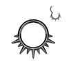 316L Surgical Steel Black PVD Dainty Wide Flare Spikes Hinged Clicker Hoop - Pierced Universe