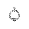 316L Surgical Steel Gold PVD White CZ Rose And Thorns Hinged Clicker Hoop - Pierced Universe