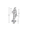 316L Surgical Steel White CZ Square Shaped Gem Dangle Hinged Clicker Belly Ring