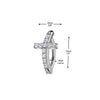 316L Surgical Steel White CZ Cross Hinged Clicker Belly Ring