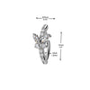 316L Surgical Steel Gold PVD White CZ Butterfly Hinged Clicker Belly Ring