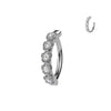 316L Surgical Steel White CZ Floral Hinged Clicker Belly Ring