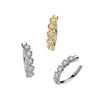 316L Surgical Steel White CZ Floral Hinged Clicker Belly Ring