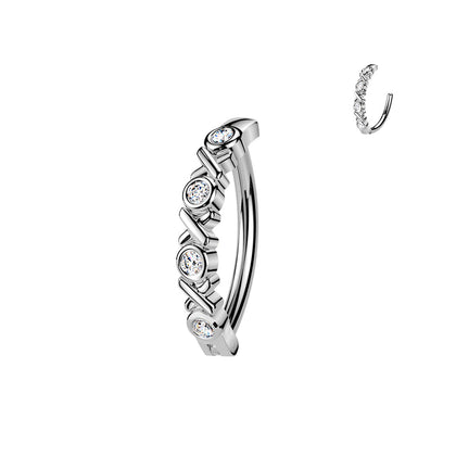 316L Surgical Steel White CZ 