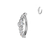 316L Surgical Steel White CZ Bezel Heart Hinged Clicker Belly Ring - Pierced Universe