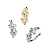 316L Surgical Steel Gold PVD White CZ Multi Flower Floral Hinged Clicker Belly Ring - Pierced Universe