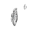 316L Surgical Steel White CZ Leaf Vine Petal Hinged Belly Ring - Pierced Universe
