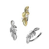 316L Surgical Steel Gold PVD White CZ Leaf Vine Petal Hinged Belly Ring - Pierced Universe