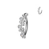 316L Surgical Steel White CZ Bezel Cluster Hinged Clicker Belly Ring - Pierced Universe