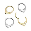 Implant Grade Titanium Gold PVD V Shaped Cut Out Hinged Clicker Hoop
