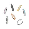 Implant Grade Titanium Pink CZ Pave Gem Hinged Clicker 16ga Curved Barbell